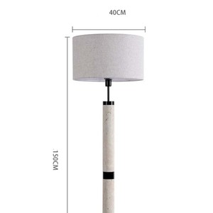 Lámpara de pie QIANXI de travertino, 220V, LED, E26, con interruptor, para sala de estar, dormitorio, estudio, iluminación ambiental - Product Image 3