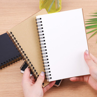 Cuaderno de Dibujo con Cubierta de Cuero y Encuadernación Espiral Retro, Papel Kraft, Diario de Pintura, Libro en Blanco para Estudiantes, Bloc de Notas