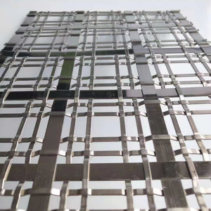Factory Direct Sale Decorative 304 Stainless Steel <b>Wire</b> Woven Square Hole Crimped <b>Mesh</b> Fence Bending Cutting Powder Coating - Product Image 4
