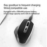 Souris de jeu sans fil RGB rechargeable ergonomique BT / Filaire + 2.4g 1Khz Souris de bureau