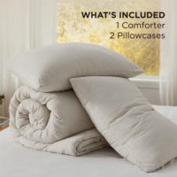 Couette matelassée en polyester en gros, douce, moderne, lavable, toutes saisons, avec taies d'oreiller