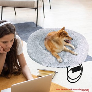 Chauffe-lit électrique semi-fermé pour chien et animal de compagnie, alimenté par USB, avec <span class=keywords><strong>tube</strong></span> résistant aux morsures en polyester, tapis d'hiver - Product Image 3