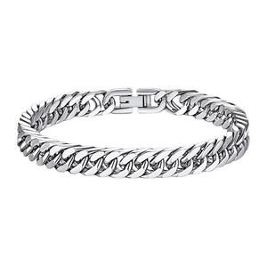 Pulsera de Cadena Cubana de Acero Inoxidable, Joyería Unisex de 8 mm de Ancho, Pulsera de Eslabones de Estilo Europeo para Hombre y Mujer, Accesorio de Moda - Product Image 1