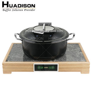 Huadison Restaurant Hôtel Fournitures Buffet En Acier Inoxydable Réchauffeur De Nourriture Couleur Noire Plats Électriques Pour Le Mariage - Product Image 2