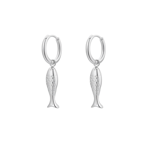 Pendientes con forma de pez Amy Amy, chapados en plata, aleación de zinc, regalo de joyería de moda para mujer - Product Image 4