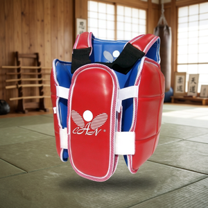 Protection corporelle classique réversible en PVC pour arts martiaux - Bouclier de poitrine robuste pour Taekwondo et Karaté avec protection dorsale - Product Image 3
