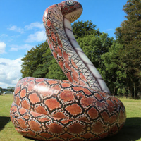 Mascotte serpent gonflable géante réaliste de 3 m avec souffleur pour événements musicaux et décoration de scène