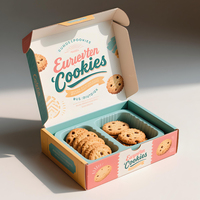Conception imprimée personnalisée de qualité alimentaire Dessert Pâtisserie Biscuit Coulissante Rigide Boîtes en papier de carton Biscuits Tiroir Boîte Emballage