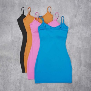 Combinaison d'été pour femmes JY Vente en gros Dos nu sans manches Logo personnalisé Elégant Shapewear Bodycon Short Slip Dress - Product Image 6