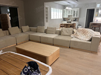 Sofá Seccional Modular con Estructura Estable, Tela y Dimensiones Personalizables, Muebles Seccionales Modernos para Sala de Estar