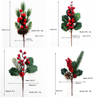 Plantes décoratives artificielles en forme de cône de pin, aiguilles de pin et baies, effet neige, pour la décoration de Noël et des fêtes, vente en gros