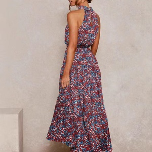 hzwn7113- Abito da donna con stampa a pois e laccetti al collo - Product Image 3