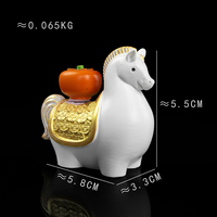Statue Rotative Artistique en Résine Peinte à la Main Cheval 2026, Figurine Feng Shui Porte-Bonheur et Richesse, pour le Nouvel An Chinois, Décoration de Bureau et de Maison