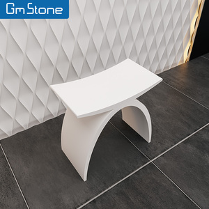 Modern White Solid Surface <strong>Stool</strong> <strong>for</strong> Home Indoor Use <strong>Bathroom</strong> Shower Kitchen Bedroom Living Room Artificial Use Bench Seat Chair - Product Image 5