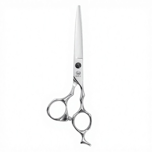 Ciseaux de coiffure en acier inoxydable à lame droite avec logo personnalisé pour salon de coiffure, ciseaux de coupe de cheveux pour styliste professionnel - Product Image 2
