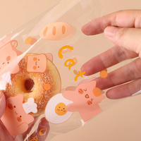 Sacs à fermeture éclair transparents imprimés de dessins animés, logo personnalisé, pochette refermable en matériau composite pour l'emballage de pain, beignets, biscuits et friandises