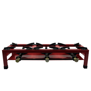 Estufa de <span class=keywords><strong>Gas</strong></span> Roja para Exteriores con 3 Quemadores de <span class=keywords><strong>Propano</strong></span>, Parrilla para Barbacoa, con Regulador de 5 PSI - Product Image 5