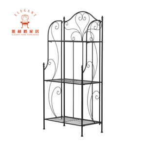 outdoor indoor metal 3 tier standing display storage shelf