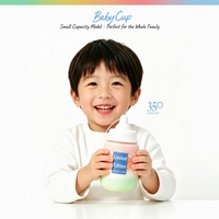 Fournisseur de services tout-en-un, biberon pour bébé en PET de 350 ml avec bouchon en PP, tétine en forme de U jetable, pour les angles inférieurs à 60 degrés °
