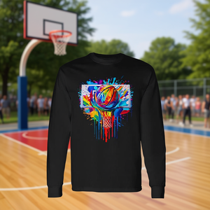 Camiseta de Manga Larga con Estampado Tie Dye de Baloncesto Colorido - Product Image 3