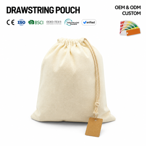 Sac à poussière en coton réutilisable personnalisé avec cordon de serrage, pochette cadeau en toile, emballage avec logo, pour vêtements, bijoux, rangement de voyage, été - Product Image 1