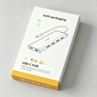 Boîte en carton personnalisée avec couvercle et base pour emballage de chargeur de téléphone électronique, accessoires de téléphone, câble de données, impression
