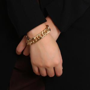 Bracelets Vintage en acier inoxydable, nouvelle collection, pour hommes et femmes, bijoux cadeaux, or, <span class=keywords><strong>argent</strong></span>, bordure cubaine, chaîne à maillons - Product Image 1