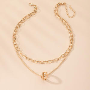 Nuevo collar Multicapa de la <span class=keywords><strong>A</strong></span> LA Z para mujer, cadena de eslabones de moda con chapado en plata para regalos, bodas, fiestas, compromisos - Product Image 6