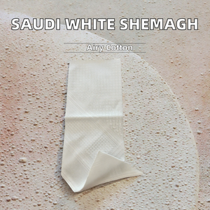 Saudi <b>Men's</b> <b>White</b> Shemagh Arab <b>Scarf</b> 100% Cotton Breathable Four Seasons Daily Wear Solid Pattern Ethnic Style - Product Image 2