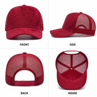 Casquette de baseball trucker personnalisée en daim avec dos en maille, 6 panneaux, snapback, visière incurvée, réglable, unisexe, vente en gros, OEM, faible MOQ