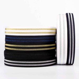 Offre Spéciale DIY Couture Décor Nylon Sangle Paillettes Brillant Tissé Rayé Bande Élastique Pour Vêtement - Product Image 2