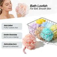 Fleur de bain en fibre de polyester PE à mousse riche, couleur orange