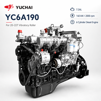 Moteur diesel YUCHAI YC6A190 140 kW 2000 tr/min avec pompe mécanique pour excavatrice, rouleau compresseur, chariot élévateur et engins de construction