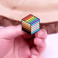 Inclusive Rainbow Cube Pin Pride Flag Broche Progress Emblem
