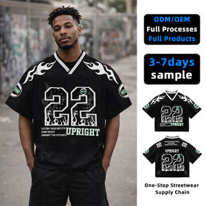 T-shirts décontractés pour hommes, style hip-hop, en tricot spandex/polyester 200g, impression numérique, patchwork, vierge, séchage rapide, service OEM personnalisé - Product Image 1