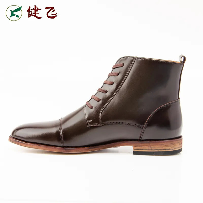 Fashion Lace Up Comfortable Outdoor Mens Dress Boots Genuine Leather