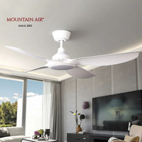 Ventilador de techo LED de interior nórdico moderno, 4 aspas de ABS, luces de Motor de CC de bajo consumo, Control remoto para aplicaciones de oficina en casa