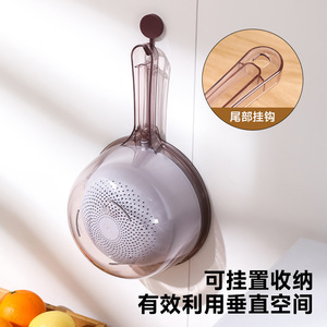 Passoire double couche avec couvercle en PP de qualité alimentaire pour légumes, fruits, riz, avec poignée pour un nettoyage mains libres - Product Image 4