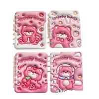 Mini Cuaderno Espiral A7 de Dibujos Animados, Cuaderno Escolar de Alta Calidad Tamaño A5, 100 Hojas, Encuadernación con Pegamento