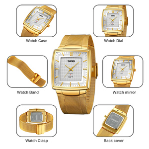Montre chronographe ronde pour homme, montre-bracelet de luxe en acier inoxydable, montre à quartz étanche 30M - Product Image 3