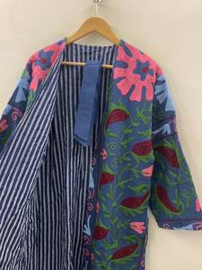 Long Velvet Suzani <b>Robe</b> Jacket Embroidered Boho <b>Coat</b> Uzbek Textile Bohemian Kimono Luxury Gift - Product Image 5