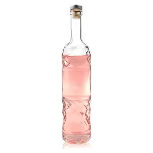 Ventes directes d'usine en forme de nouveauté verre 750ml liqueur gin bouteille de vodka