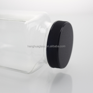 Nhà Máy Rỗng Bán Buôn 250Ml 360Ml 500Ml Pháp Vuông Thủy Tinh Trái Cây Chai Nước Ép Lạnh Chai Với Nắp Nhựa Cho Sữa - Product Image 6