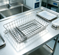 Panier en fil métallique en acier inoxydable pour stérilisation médicale, plateau en maille pour lavage et rangement d'instruments chirurgicaux pour autoclave