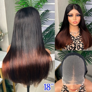 Color 1b/4# Wholesale Brazilian Silky Straight Glueless 5*5 Lace <b>Closure</b> <b>Wig</b> 100% Virgin Cuticle Aligned Human Hair <b>Wigs</b> - Product Image 2