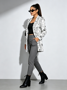 Blazer décontracté pour femme, coupe ample, col à revers, manches longues, idéal pour le bureau - Product Image 5