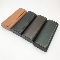 Étui à lunettes en cuir semi-rigide - Pochette de rangement universelle pour lunettes de soleil et lunettes de vue, accessoires pour lunettes