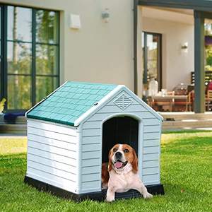 Large Plastic <b>Dog</b> House Outdoor <b>Insulated</b> <b>Dog</b> House Shelter Water Resistant Easy Assembly Sturdy <b>Kennel</b> with Plastic <b>Dog</b> House - Product Image 1