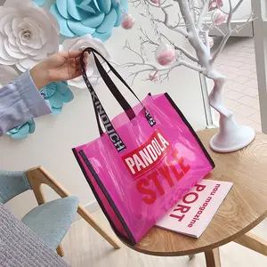 Tote Bag untuk kebutuhan sehari-hari 2023 terbaru desain Holographic Pvc tahan air Fashion tahan lama Holographic Pvc tas terbuka