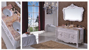 Kabinet Lantai Kamar Mandi Kayu Mewah Gaya Amerika Meja Rias Kayu Solid Antik - Product Image 6